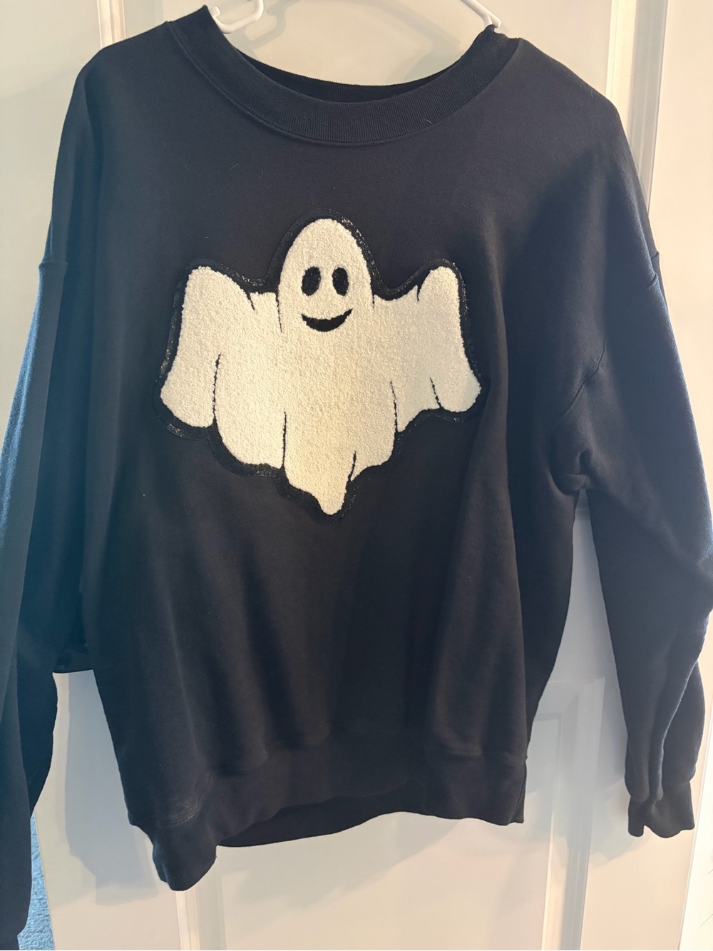 Black Women's Sweatshirt with White Ghost
